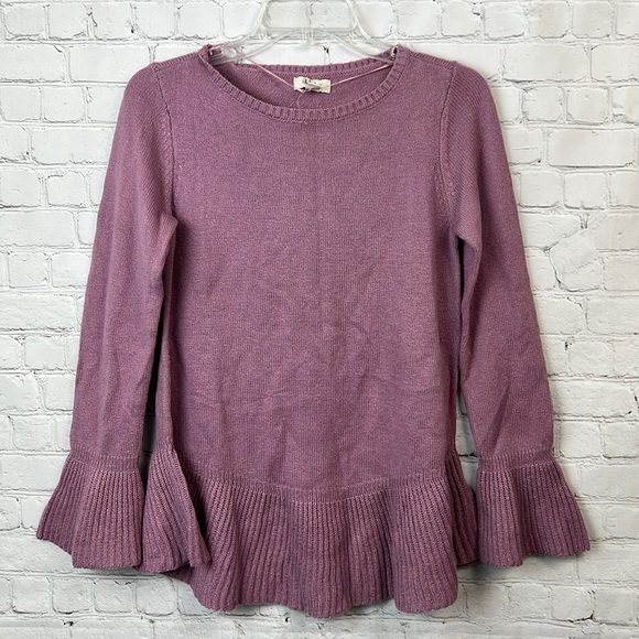 Style & Co Mauve Ruffle Trim Sweater Size XS - Picture 2 of 5